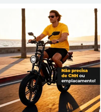 Bicicleta Scooter Elétrica WX-19 750w – Até 60km de Autonomia, Sem CNH – Preto/Marrom