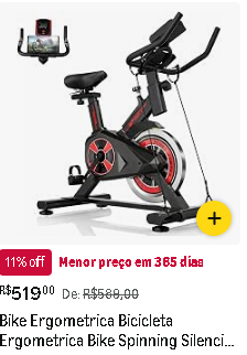Bike Ergométrica Bicicleta Spinning Silenciosa – Exercício em Casa