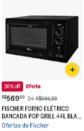 Fischer Forno Elétrico Bancada Pop Grill 44L Preto