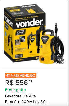 Lavadora de Alta Pressão 1200w Vonder LAV1200