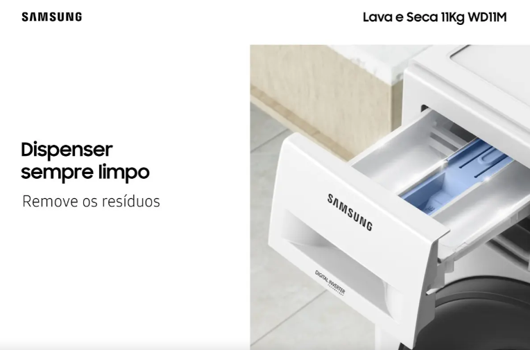 Lava E Seca Samsung WD11M Com Digital Inverter Branca 11kg