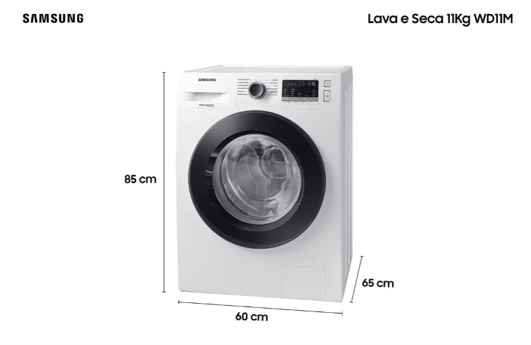 Lava E Seca Samsung WD11M Com Digital Inverter Branca 11kg