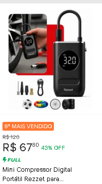 Mini Compressor Digital Portátil Rezzet