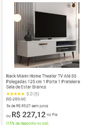 Rack Miami Home Theater TV Até 55 Polegadas Branco